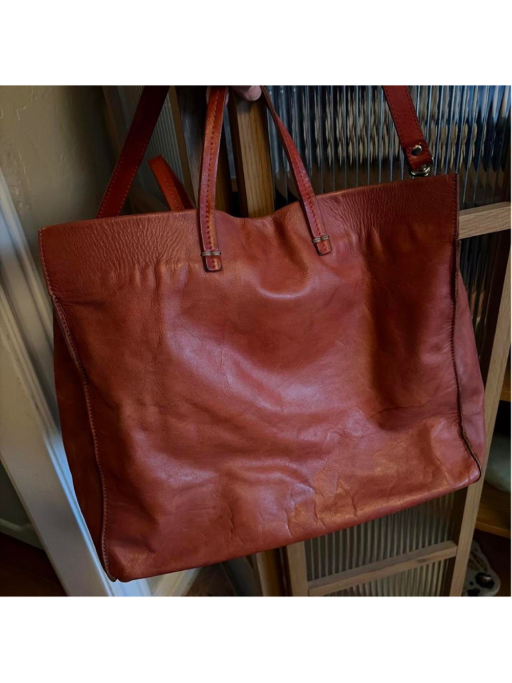#clareV simple tote in Brown leather - Picture 2 of 8